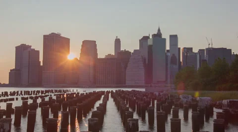 New york skyline sunset 스톡 동영상 39745972