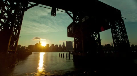 New York Skyline Sunset 스톡 동영상 39746007