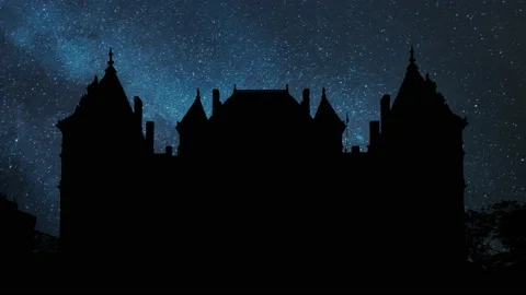 New York State Capitol Silhouette, Albany , Time Lapse with Stars and Milky Way Stock Footage 156201181