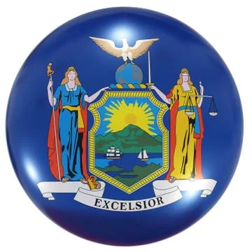 New York State flag button Stock Illustration