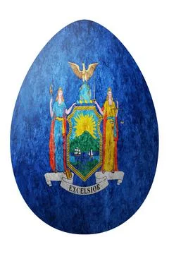 New York state flag Easter Egg, New York Happy Easter Stock Illustration