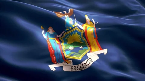 New York State Flag Stock Footage 235855050