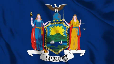 New York State Flag Loop 4K Stock Footage 243875451