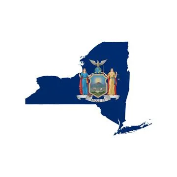 New York State Flag Map Stock Illustration