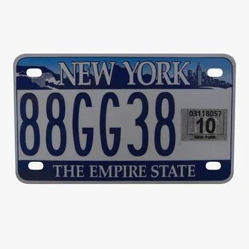 New York State License Plate 3D Model