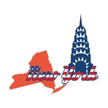 New York State Map Stock Illustration