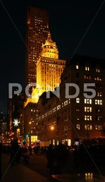 New york street scenery at night Stock Photos