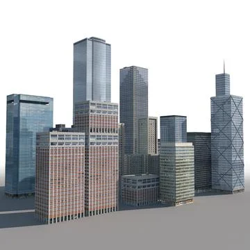 New York style skyscrapers 3D Model