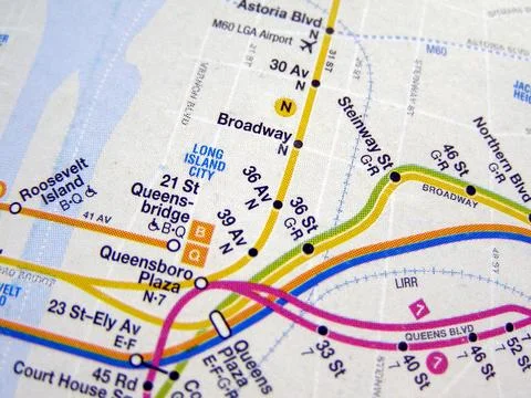 New York subway map Stock Photos