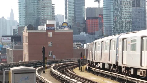 New York subway station. NYC metro train on metropolitan platform, United states Stock Footage 319980053