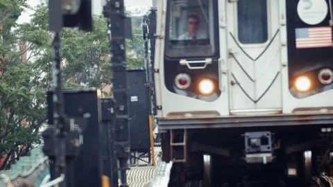 New York Subway Train Stock Footage 80474198