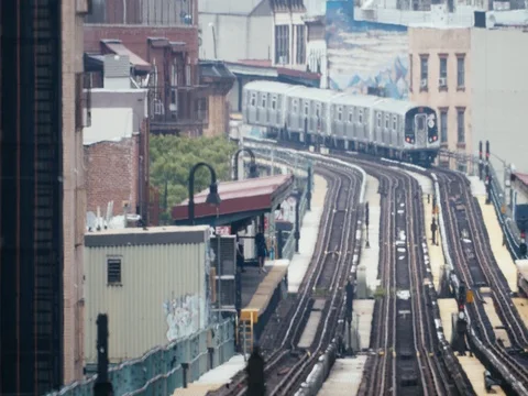 New York Subway Train Stock Footage 80487194