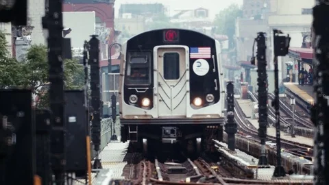 New York Subway Train Stock Footage 80574234