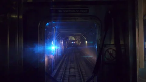 New York Subway Train POV Forward Ahead View Stock Footage