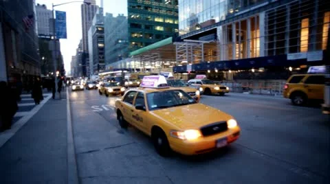 New York Taxis.13 Stock Footage