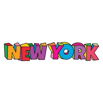 New York text logo design vector cartoon colorful Stock Illustration