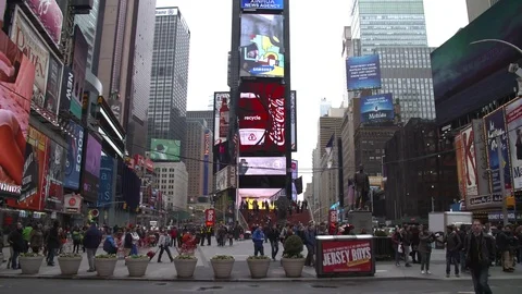 New York Time Square Lights Stock Footage 75048810