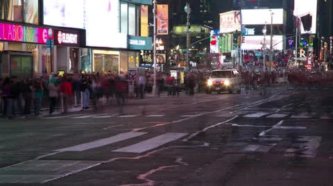 New York Times Square time-lapse at night 4k Ultra HD Stock Footage 23016312