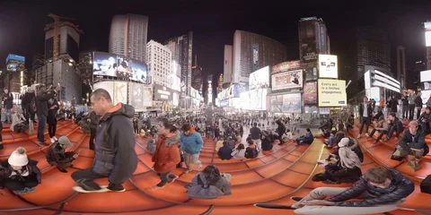 NEW YORK TIMES SQUARE VR 360 Stock Footage
