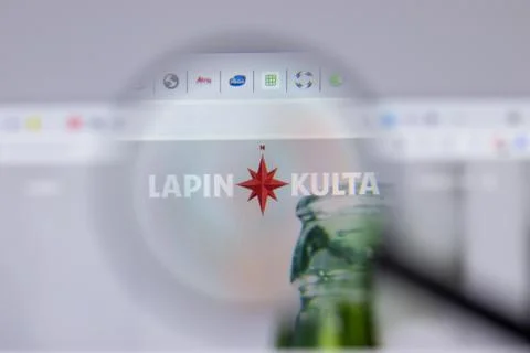 New York, USA - 26 April 2021: Lapin Kulta logo close-up on website page, Ill Stock Photos