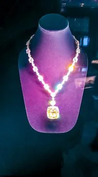 New York, USA - February 13, 2013: Tiffany and Co. diamond necklace on Wall S Stock Photos