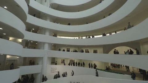 New York, USA Inside The Solomon R. Guggenheim Museum of art. Stock Footage