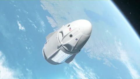 New york, USA - May 31, 2020: SpaceX launched Crew Dragon mission. Stock Footage