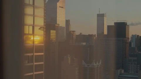 New York view in Sunset Stock Footage 120531874