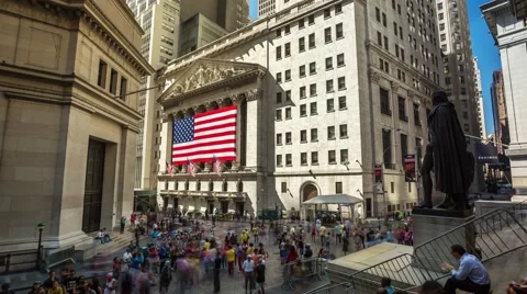 New York Wall street Timelapse Stock Footage