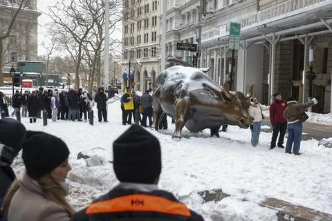 New Yorkers react to snow storm after it passes, New York, USA - 26 Jan 2026 Stock Photos