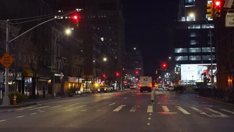 New York's Times Square Empty during coronavirus COVID-19 pandemic Stock Footage 127441127