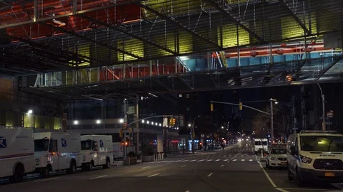 New York's Times Square Empty during coronavirus COVID-19 pandemic Stock Footage 127441156
