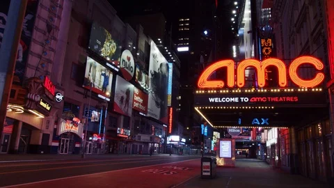 New York's Times Square Empty during coronavirus COVID-19 pandemic Stock Footage 127441561