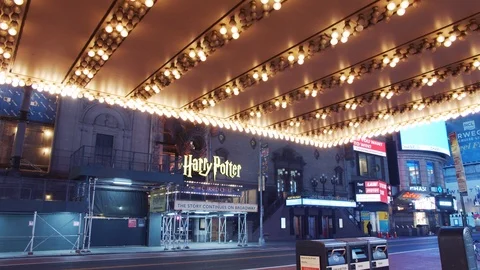 New York's Times Square Empty during coronavirus COVID-19 pandemic Stock Footage 127441621