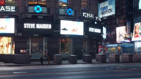 New York's Times Square Empty during coronavirus COVID-19 pandemic Stock Footage 127441750