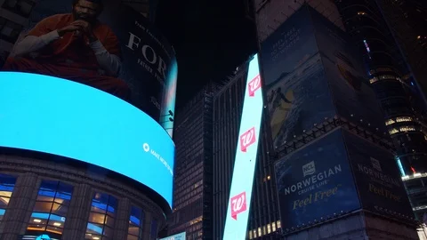 New York's Times Square Empty during coronavirus COVID-19 pandemic Stock Footage 127441801
