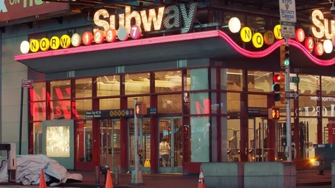 New York's Times Square Empty during coronavirus COVID-19 pandemic Stock Footage 127442870