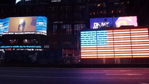 New York's Times Square Empty during coronavirus COVID-19 pandemic Stock Footage 127442876