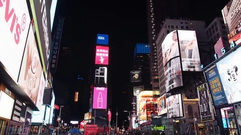 New York's Times Square Empty during coronavirus COVID-19 pandemic Stock Footage 127443540
