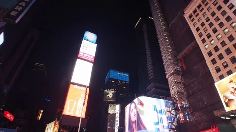 New York's Times Square Empty during coronavirus COVID-19 pandemic Stock Footage 127445304