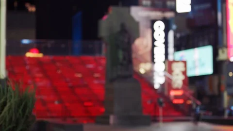 New York's Times Square Empty during coronavirus COVID-19 pandemic Stock Footage 127445708