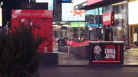 New York's Times Square Empty during coronavirus COVID-19 pandemic Stock Footage 127445732
