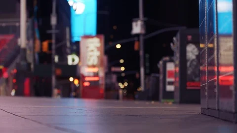 New York's Times Square Empty during coronavirus COVID-19 pandemic Stock Footage 127446688