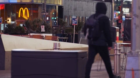 New York's Times Square Empty during coronavirus COVID-19 pandemic Stock Footage 127447479