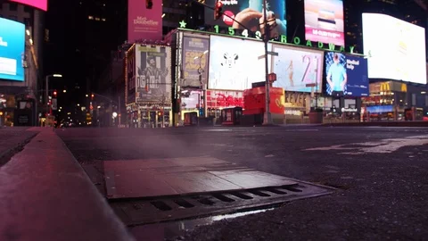 New York's Times Square Empty during coronavirus COVID-19 pandemic Stock Footage 127447908