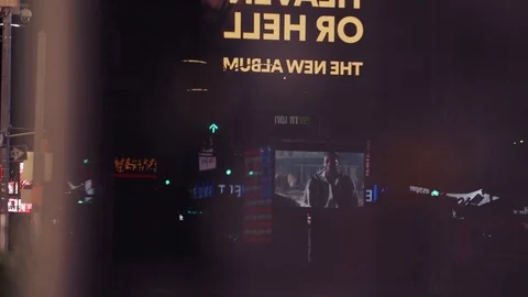 New York's Times Square Empty during coronavirus COVID-19 pandemic Stock Footage 127448552