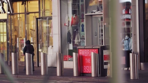 New York's Times Square Empty during coronavirus COVID-19 pandemic Stock Footage 127449329