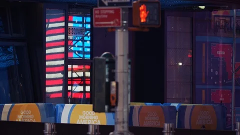 New York's Times Square Empty during coronavirus COVID-19 pandemic Stock Footage 127449518