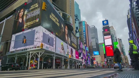 New York's Times Square Time lapse (2021) billboards in midtown Manhattan, NYC Stock Footage 146628501