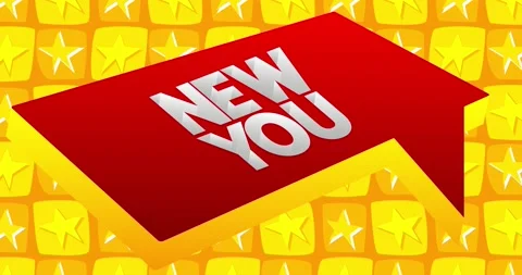 New You word in a 3d speech bubble Stock Footage 228843667